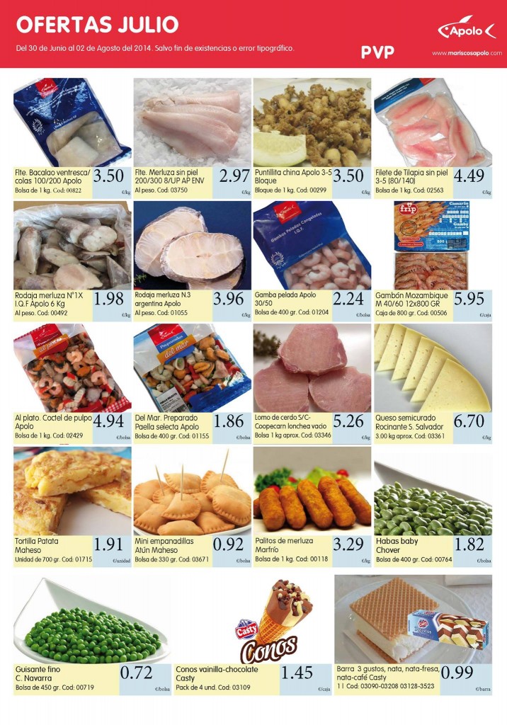 pescado congelado de oferta