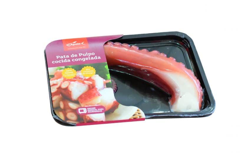 pulpo cocido en bandeja 1 pata