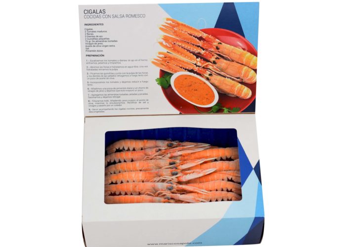 Cigalas cocidas congeladas de Mariscos Apolo