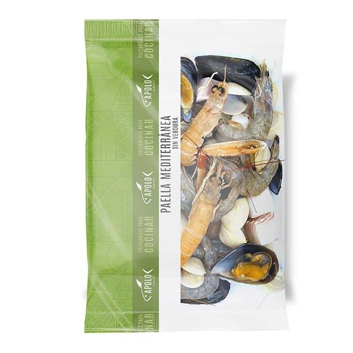 Paella mediterránea sin verdura