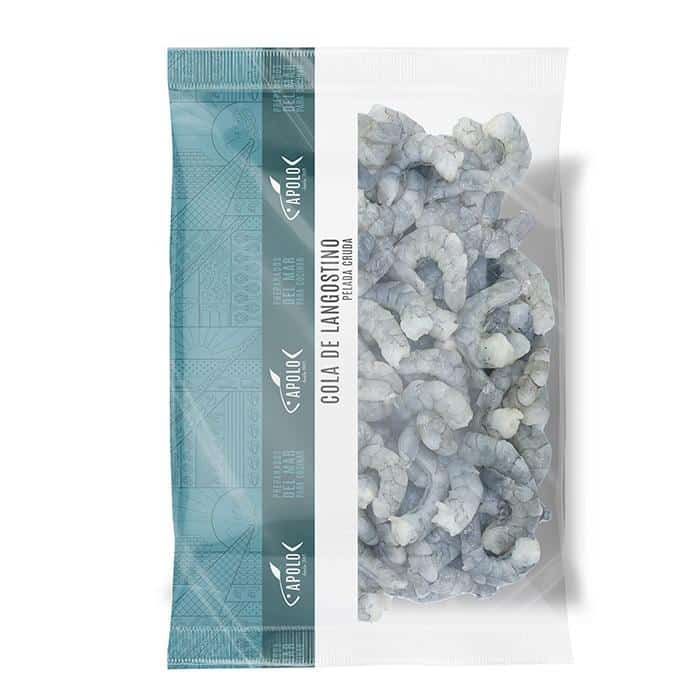 Cola langostino vannamei cruda pelada desvenada